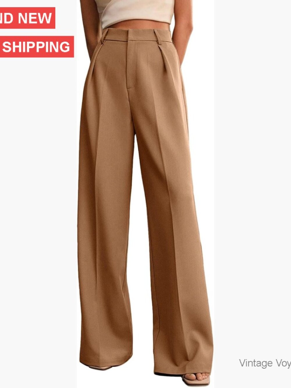 High Waist Wide Leg Palazzo Pants Polyester Spandex Work Office Casual